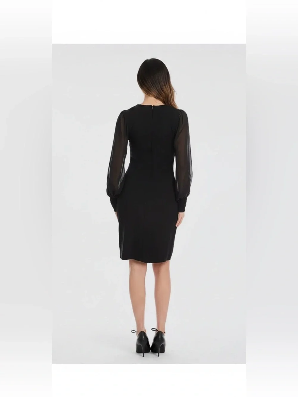 NWT Karen Kane Sheer Blouson Sleeve
Little Black Dress (LBD) - V-Neck (M) - Picture 3 of 11